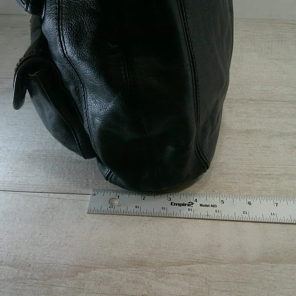 Banana Republic Vintage Y2K Ashbury Black Leather Hobo Handbag Purse Pocketbook
